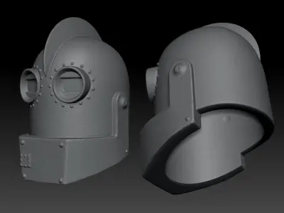  Iron Giant Military  Head 3D Print Model 3D print model