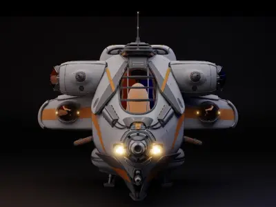 Lowpoly Sci-fi Spaceship Low-poly 3D model