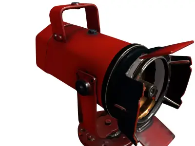 Vintage Industrial Studio Spotlight Low-poly 3D model
