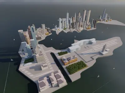 City-modern city- urban 3D model 6