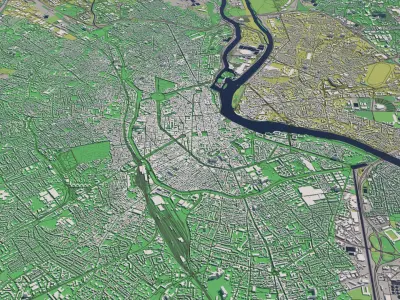 Toulouse 30x30km City Map 3D model