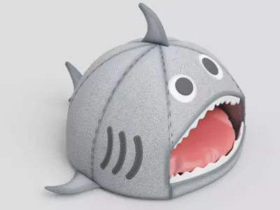 cat bed shark design 3D model