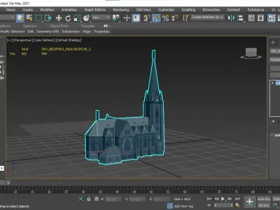 Germany Bielefeld Pauluskirche Low-poly 3D model