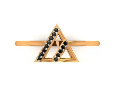 004 Gold ring for woman 3D print model