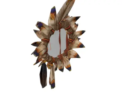 Feathered Tribal Wreath Headdress Low-poly 3D model