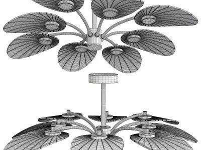 Leaf Semi Flush Mount Light Low-poly 3D model