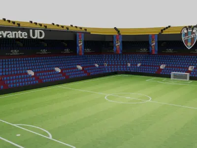 Levante UD Football Stadium Low-poly 3D model