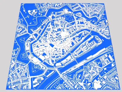 Cityscape Middelburg Netherlands 3D model