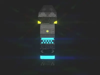 Sci-fi Building For Game Environments Low-poly 3D model