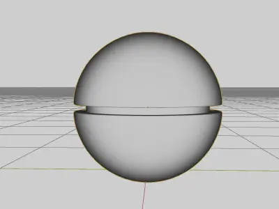 Modern half style sphere wooden and metallic futuristic lamp Low-poly 3D model