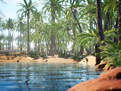 Desert Oasis 41 Assets Low-poly 3D model