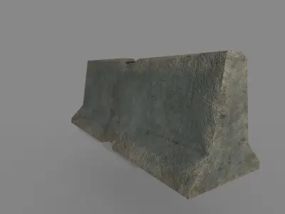 Concrete Barrier Low-poly 3D model 25