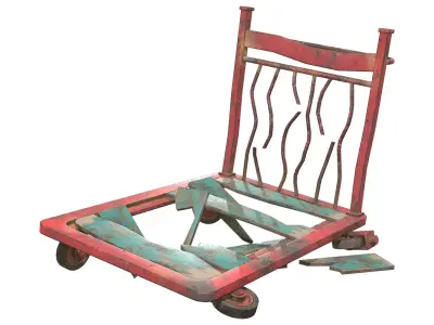 Broken Cart Low-poly 3D model