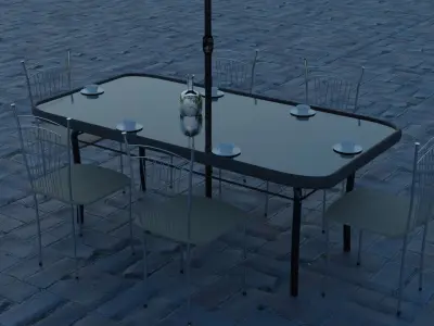 3d model of a stalik with an umbrella 3D model