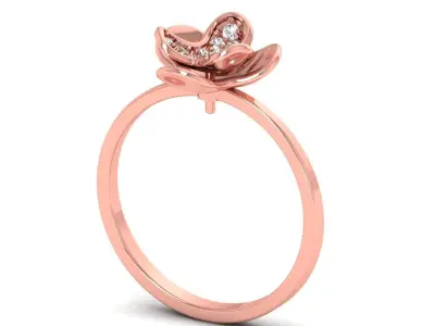 Solitaire Wedding Engagement Women Light Weight Flower Rings 3D print model purchase
