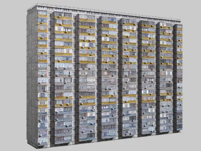 Plattenbau buildings pack Low-poly 3D model