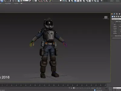 Space Marshal Male Low-poly 3D model