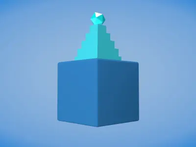 Cube Pyramid Low-poly 3D model