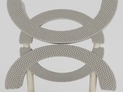 Modern Chair made of wood and fabric Free 3D model