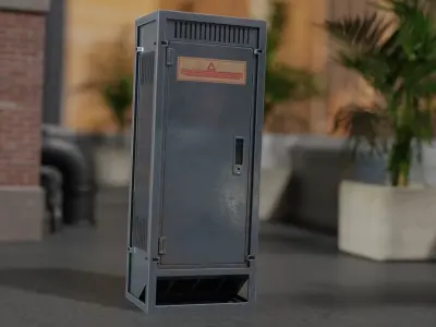 Air Conditioner Unit and Refrigeration Machine Game Ready Low-poly 3D model