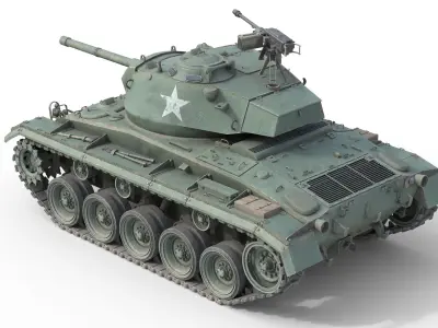 M24 Chaffee American Light Tank Low-poly 3D model