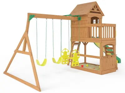 Atlantis Wooden Swing Set 3D model