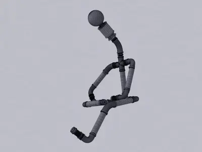 Pipe Lamp - Thinking 3D model