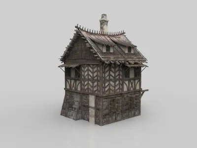 Medieval house fantasy 05 Low-poly 3D model