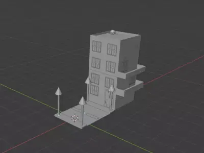 Built-Street building Free 3D model