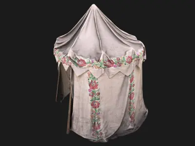 Fair Ukrainian Tent Market Stalls  Low-poly 3D model