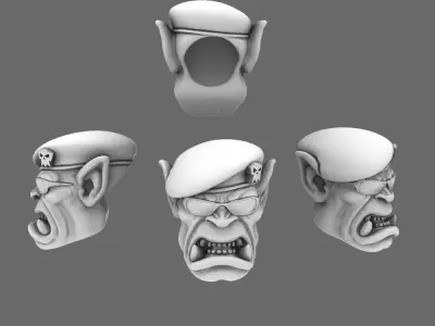 Space Orcs Lads Beret Heads 3D print model