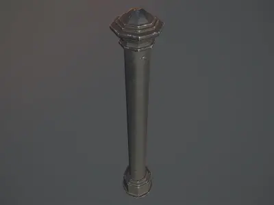 Barrier Bollard pack 3 Black v2 Low-poly 3D model