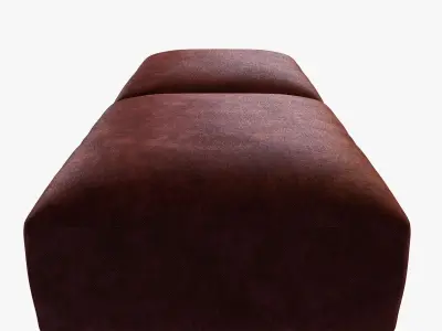 velvet rectangular ottoman 3D model