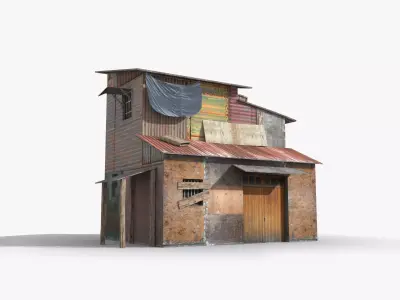 Slum x11 Low-poly 3D model