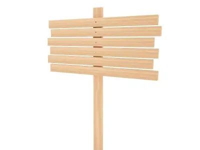 Wooden Signboard 3D model