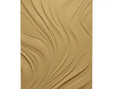 Abstract Wave Bas-Relief Wall Decor Set STL Mural CNC 398  3D model