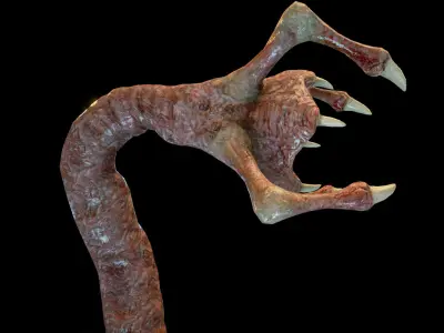 Meat Clawed Worm Low-poly 3D model