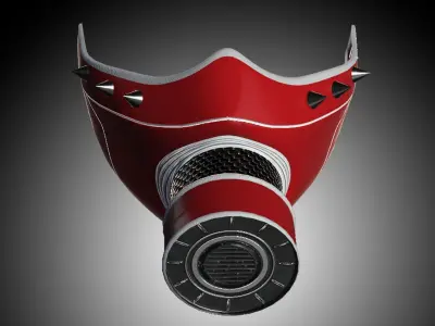 3D Gaming Asset - Cyborg City Mask-A Low-poly 3D model