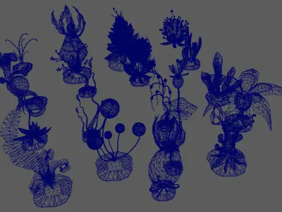 Stylish Grass Low-poly 3D model