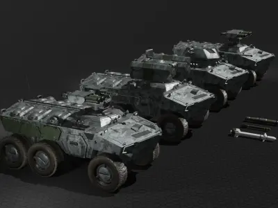 Sci-fi APC Collection 3D model