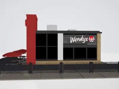 Wends fast food restaurant 3D model