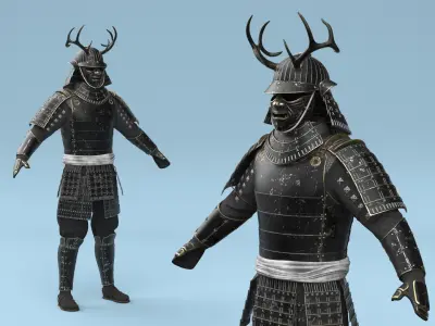  Samurai Sengoku Era Warrior Armor With Antler Helmet 