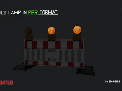 realistic Fence lamp with light  Low-poly 3D model