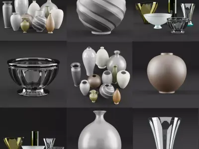 Decorative vases collection 3D Model Pack