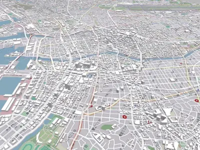 Cityscape Fukuoka Japan 3D model