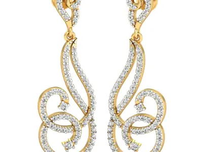 Luxe Brilliance Diamond Earrings for Ladies 3D print model