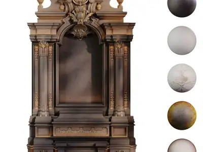 Stone Wall Niche 928 Low-poly 3D model