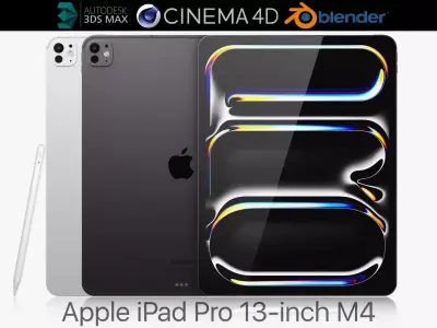 Apple iPad Pro M4 13-inch All Colors 3D model