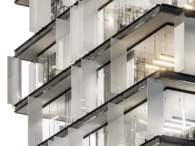 Modern office building 02 3D model
