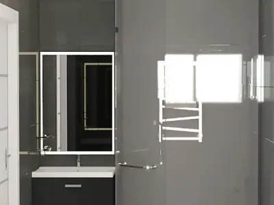 Bathroom with glass shower enclosure 3D model